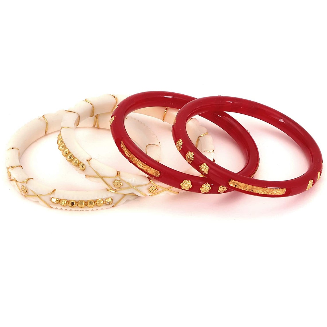 Designer Shaka Pola Bangles/red White Combination/bangle for Women